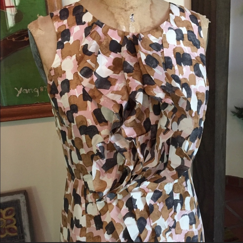 J Crew Silk Dress Ruffle Front